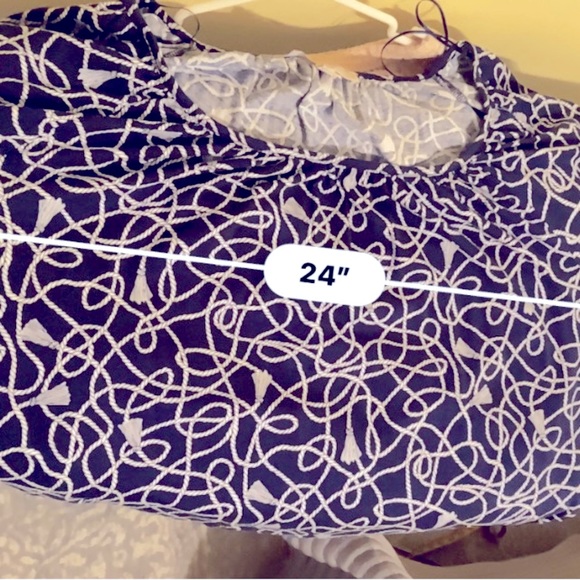 Michael Kors Womens Sz XL dark navy blue Nautical Blouse - Picture 12 of 13